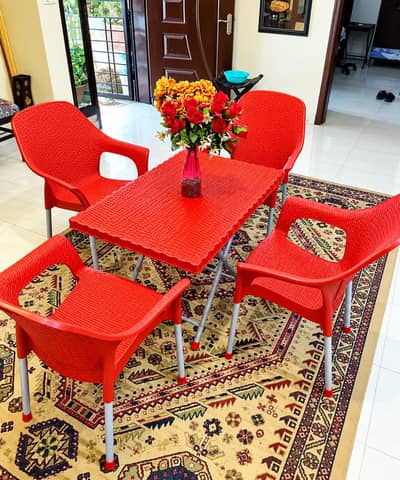 Prima Brand 4 Plastic Chairs Table Set