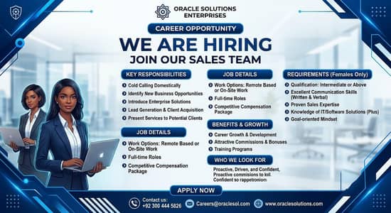 Female Sales Executives Required | Remote & On-Site