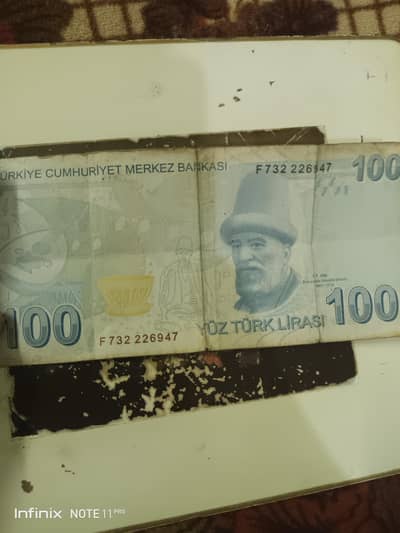 Rare TURKEY 100 Lira Note