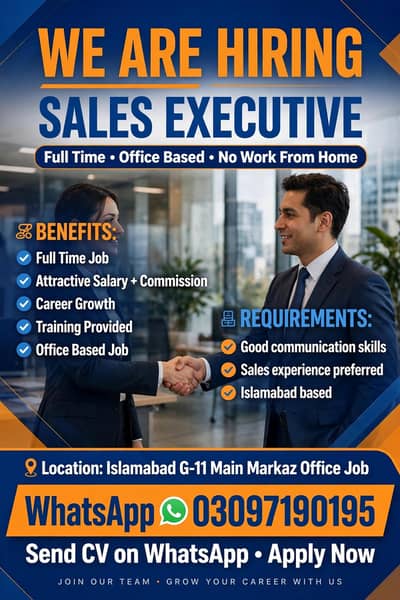We are hiring Males / Females in g11 main Markez islamabad