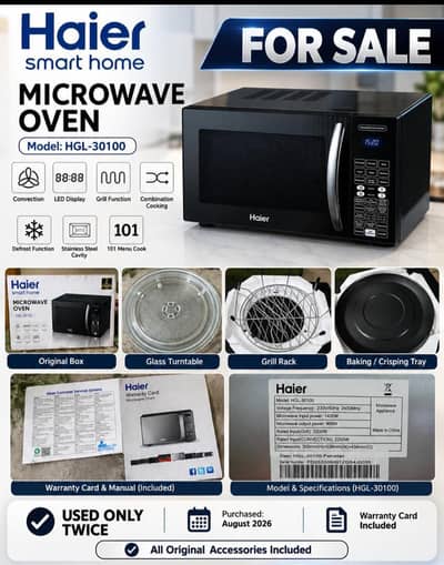 Haier 30L 4-in-1 Convection Microwave Oven for Sale – Used Only Once!