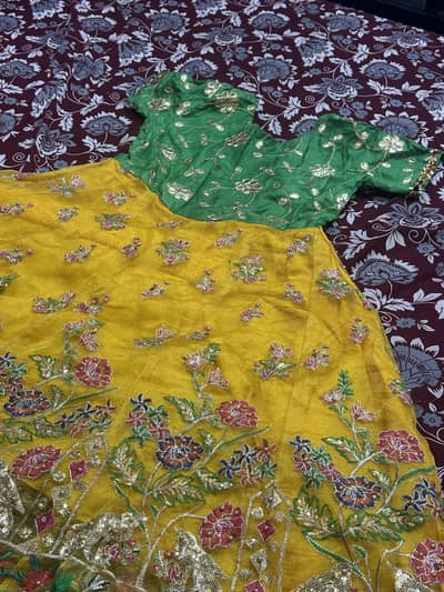 Stunning designer Yellow & Green Lehnga Style dress