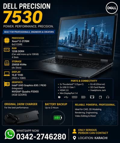 Dell precision 7530 | xeon 8th generation | Nvidia Quadro P2000 4GB