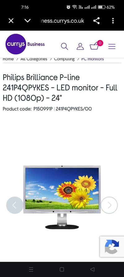 Philips Monitor A+LED 24" Full multimedia Full HD