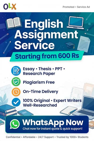 English Assignment Essay Thesis PPT - 600 Rs Low Offer