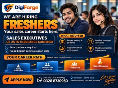 HIRING CSRs NIGHT SHIFT FRESHERS AND EXPERIENCED BAHRIA PHASE 7