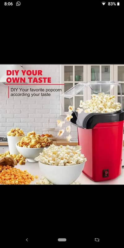 Popcorn Maker Machine | Hot Air Popcorn Maker | Oil Free Heal