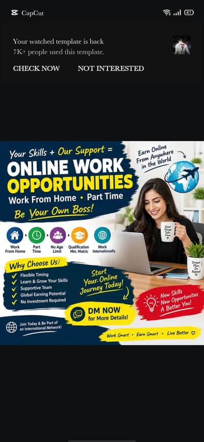 ONLINE WORK AVAILABLE
