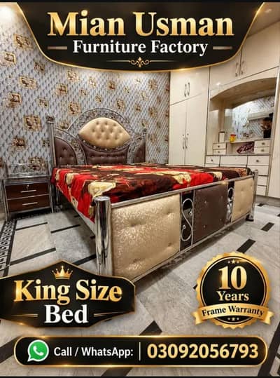 New Stainless Steel Double Bed/King Size bed/Queen beds/Bed Set/single