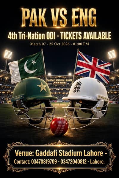 tickets available on Sunday pak vs eng