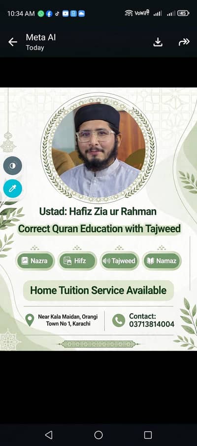 Quran Teacher - Qasba Colony & Nazimabad