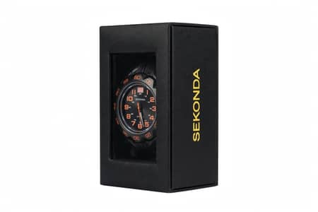 SEKONDA Original UK Watch Box Pack - Black Orange