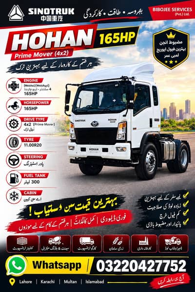 Sino truck Hohan 165HP