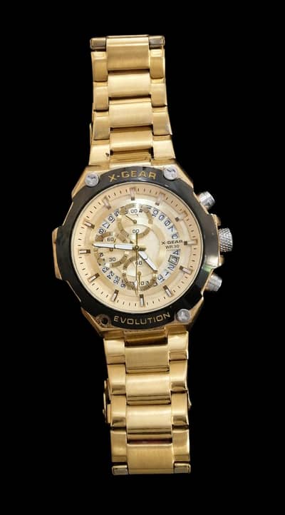 X-Gear Evolution Full Golden Watch - Bilkul Saaf Condition - WR30