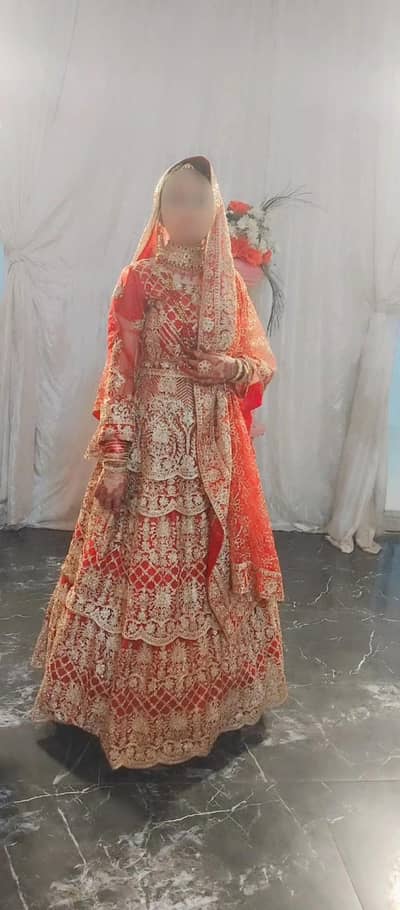 3 Layer Red bridal Lehenga -Orignal price 50k-sale 20K- only -M