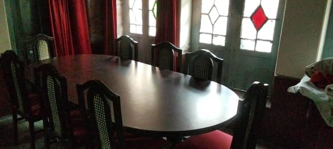 8 chairs dining table wooden top