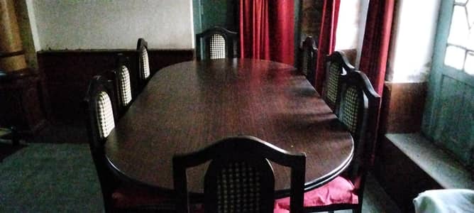 8 chairs dining table wooden top