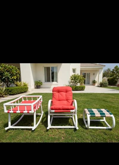 Outdoor Original 3 pcs PVC Rocking chair set baby cradle jula
