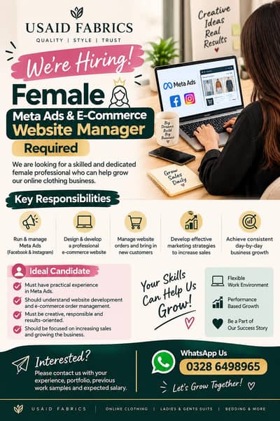 Female E-Commerce Expert Required