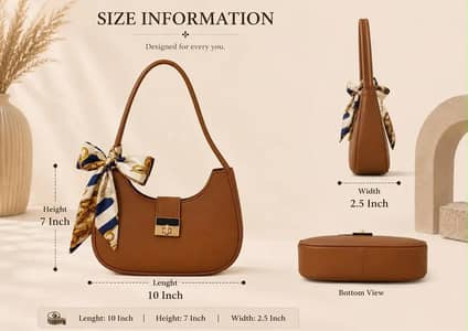 Stylish Women's Handbag / Shoulder Bag with Twilly Scarf (Brand New)