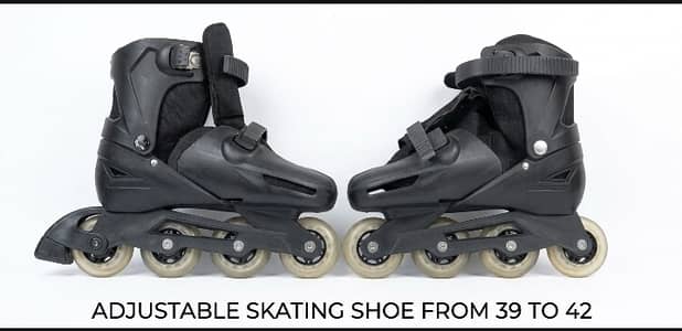 Skating shoe with adjustable size or tyre shoe