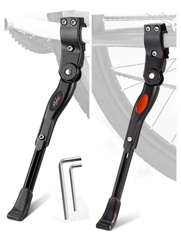Adjustable Aluminum Alloy Bicycle Kickstand | Heavy-Duty Side Stand for MTB, Road & Hybrid Bikes (20" 22" , 24" 26" 27.5 -29" Wheels)"