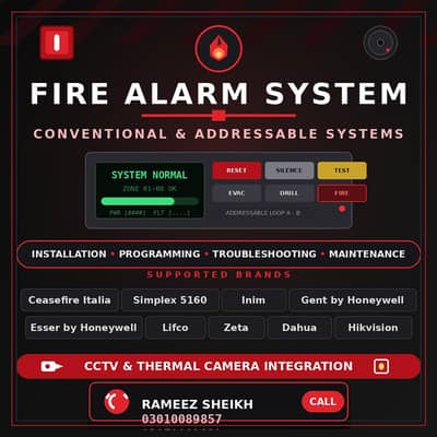 Technician cctv and  fire alarm system 03142358531