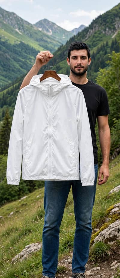 Alpine Pure White Lightweight Windbreaker Jacket