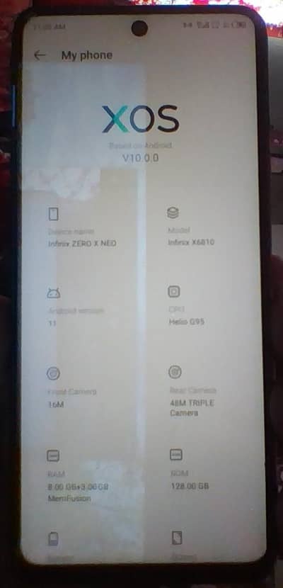Infinix Zero X Neo 8gb 128gb dule sim