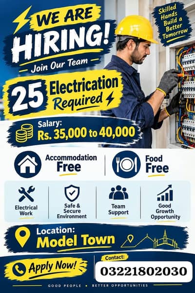 Electricians required