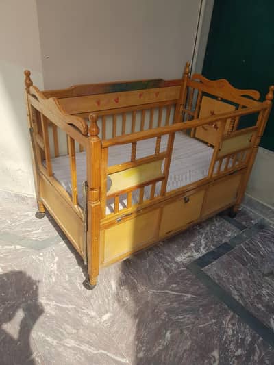 Wooden Baby Cot / Kids Bed with Storage Drawer