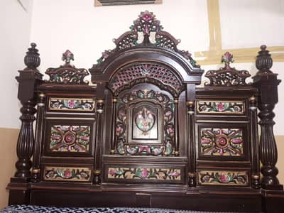 Full King size Bed with 2 side tables and full size dressing table