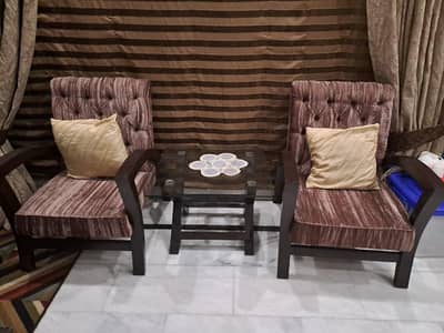 Coffee Table with 2 Luxury Chairs – Drawing Room Furniture Islamabad