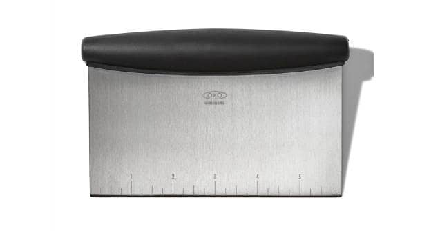 Stainless Steel Dough Scraper & Cutter – Multi-Purpose Bench Scraper Chopper with Non-Slip Handle R6156