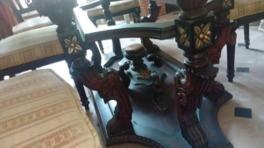 Chinoti Dining table with 6 seater with full Glass 12mm