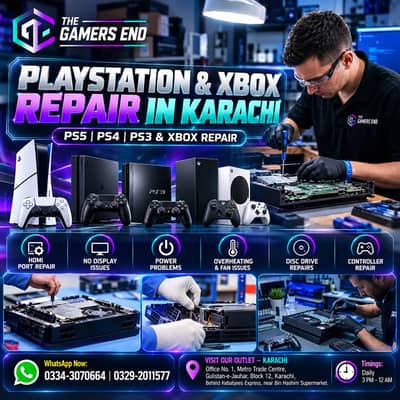 PlayStation Repair Karachi | PS5 PS4 PS3 & Xbox Console Repair Service