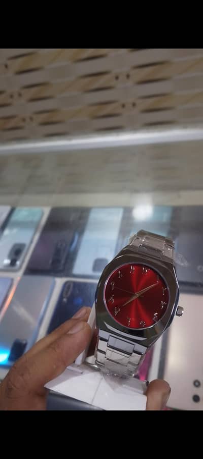 Arabic aura red dial watch