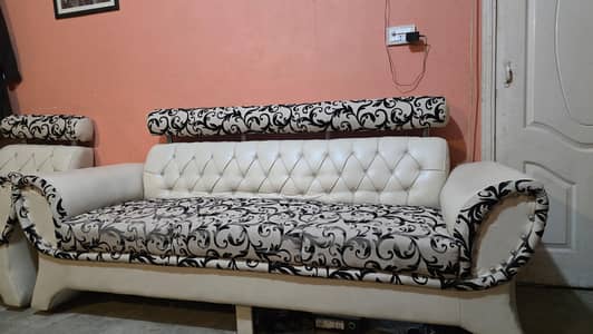 7-Seater Sofa Set with Glass Table for Sale