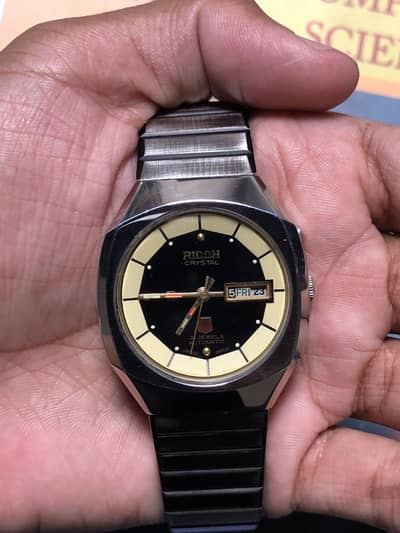 Ricoh Crystal Fully Automatic 21 Jewels – Black & Cream Dial