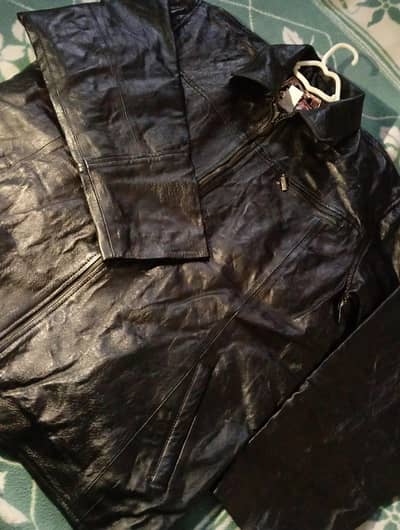Men's Classic Black Leather Jacket - Size XL | Genuine Leather