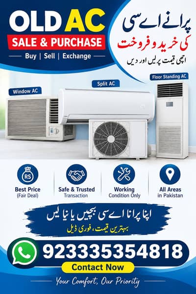Old AC Sale & Purchase | Split, Window, Portable & Standing AC