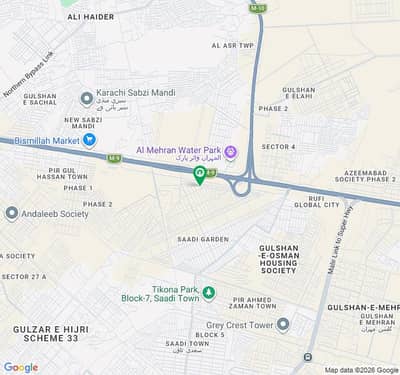 Highway Facing 200 Sq. Yd Commercial Plot for Sale Saadi Garden, Block 2