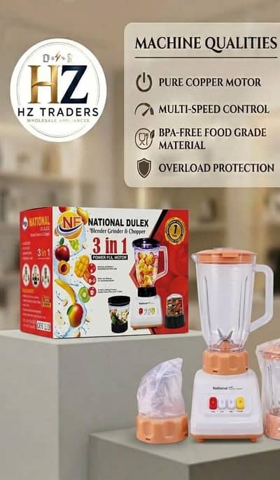 National deluxe Brand New 3 in 1 Blender grinder chopper