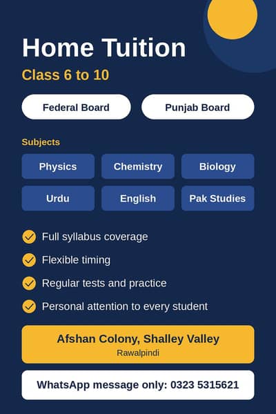 Home tuition Available