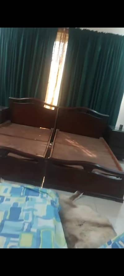 2 single bed. all solid shhsham . almost new. less used. without foam