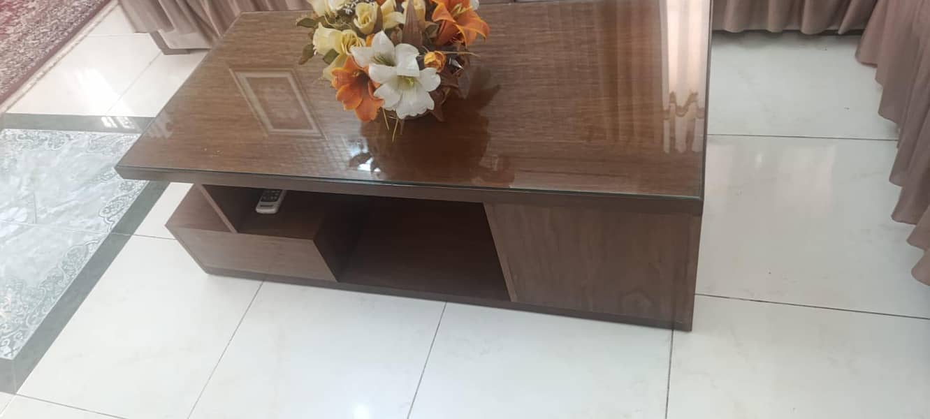 customized L-shaped sofa set and 2 single seater sofas and table 3