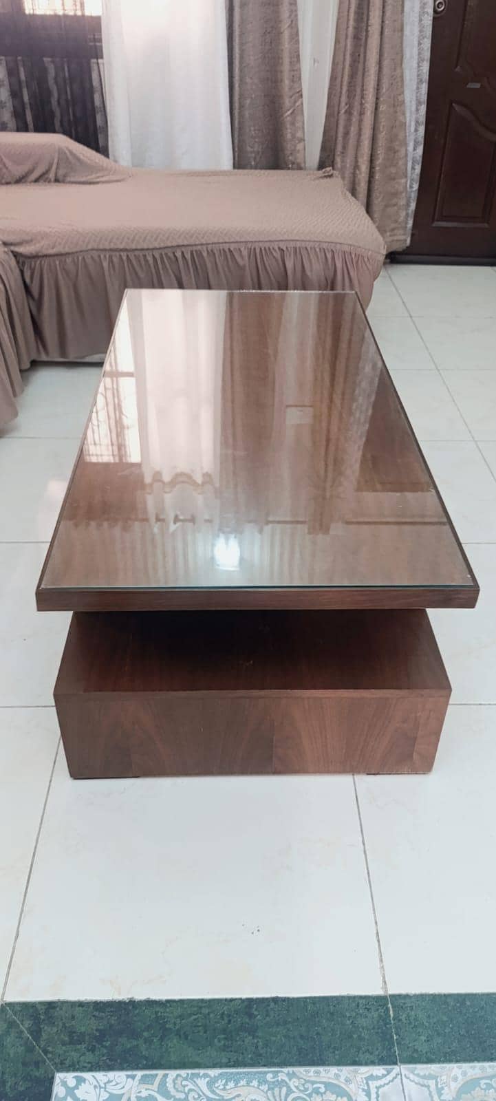 customized L-shaped sofa set and 2 single seater sofas and table 14