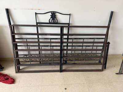 Heavy Duty Iron Bed (Double) with Beautiful Headboard Design
