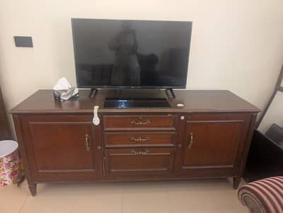 standing TV console with 3 big drawers and 2 cupboards
