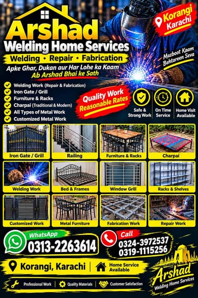 welding home services korangi karachi